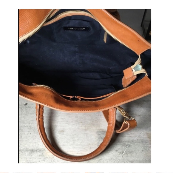 Rebecca Minkoff Leather Purse, Brown - Stitch Design Zip Closure & Pockets - Picture 4 of 9